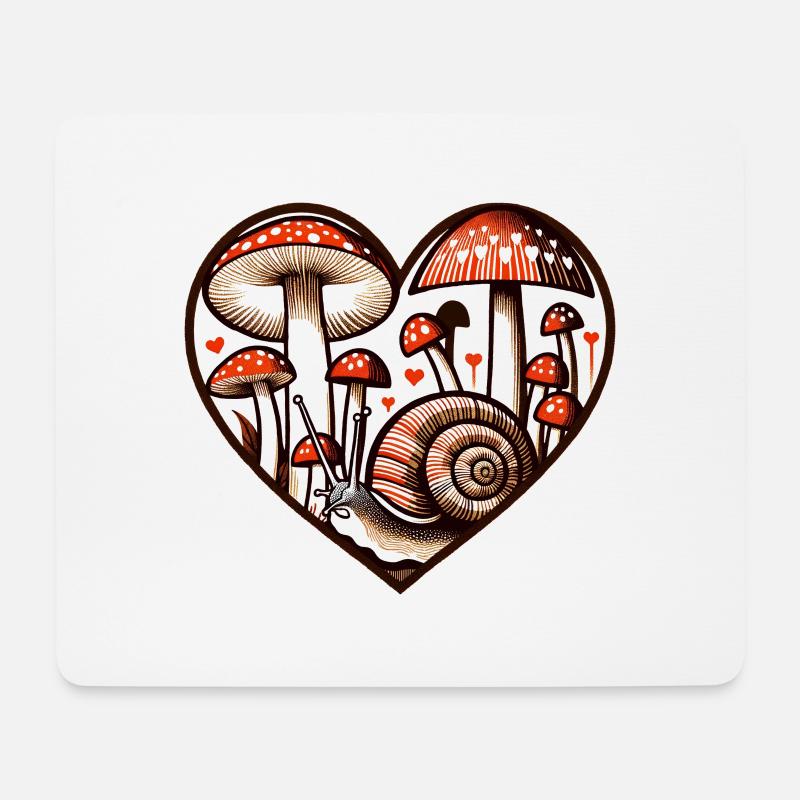 Pilz-Schnecke - Mousepad (Querformat) - Weiß