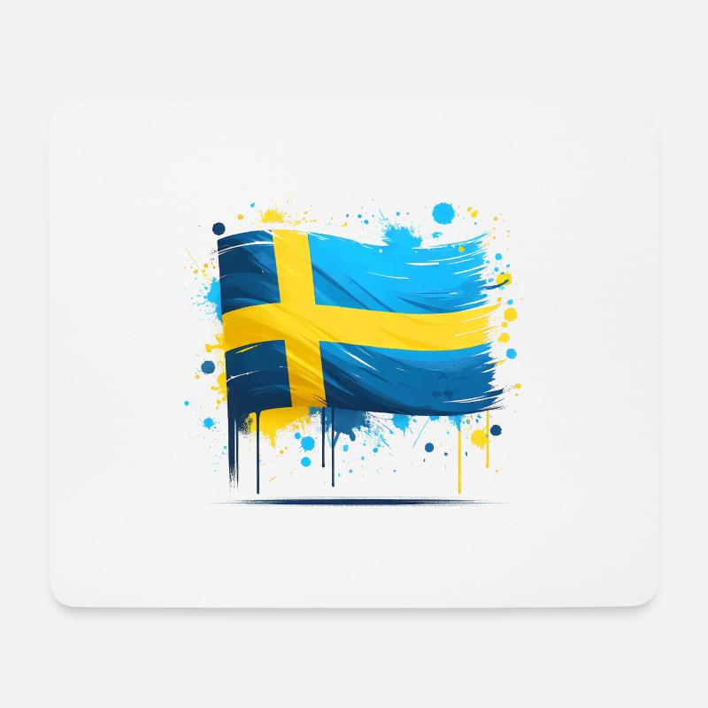 Sverige Sweden Flag Schweden Flagge - Mousepad (Querformat) - Weiß