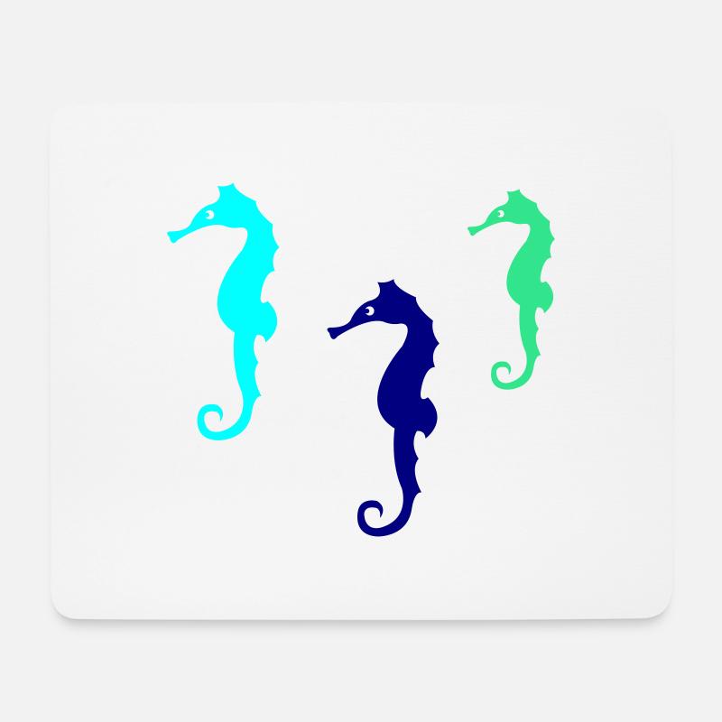 seepferdchen silhouette 02 - Mousepad (Querformat) - Weiß