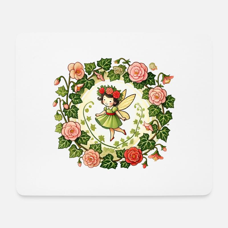 Blume Garten Fee - Mousepad (Querformat) - Weiß