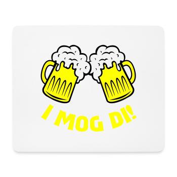 bier i mog di - Mousepad (Querformat) - Weiß - Vorne