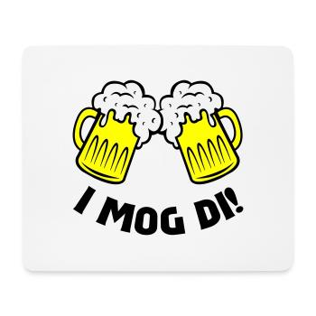 bier i mog di - Mousepad (Querformat) - Weiß - Vorne
