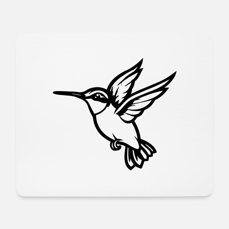 kolibri vogel - Mousepad (Querformat) - Weiß