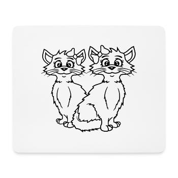 2 Chats Filles Femmes Petites amies Arc Équipe - Tapis de souris (format paysage) - blanc - Devant