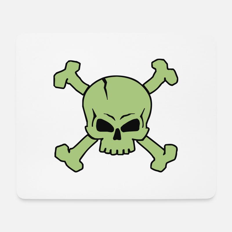 CROSSED SKULL - 2C - Mousepad (Querformat) - Weiß