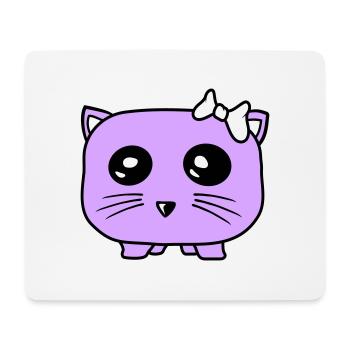 Girl Cat Pretty Bow Little Hamster Woman - Mouse Pad (horizontal) - white - Front
