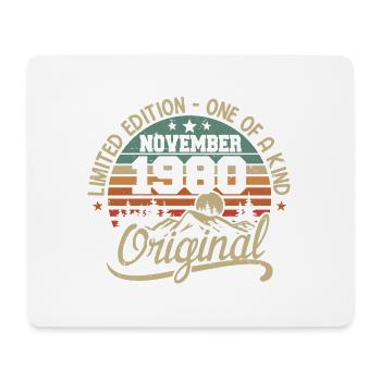 Retro November - November 1980 Geburtstagsgeschenk - Mousepad (Querformat) - Weiß - Vorne
