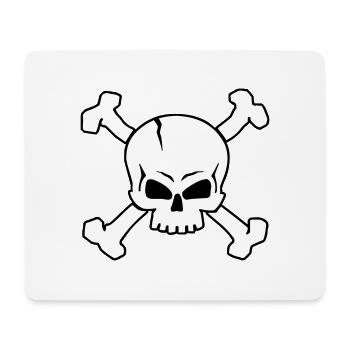 CROSSED SKULL - 2C (W) - Mouse Pad (horizontal) - white - Front