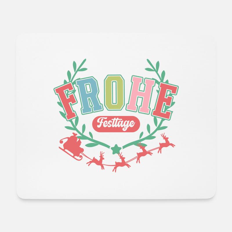 Frohe Festtage - Mousepad (Querformat) - Weiß