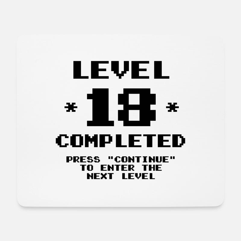 Level 18 ans - Tapis de souris (format paysage) - blanc
