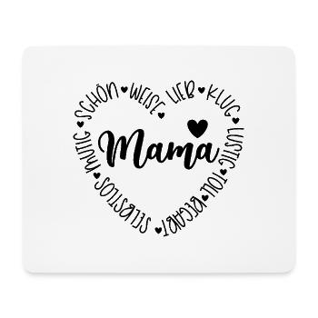 Mama Herz - süße Sprüche Muttertag - Mousepad (Querformat) - Weiß - Vorne
