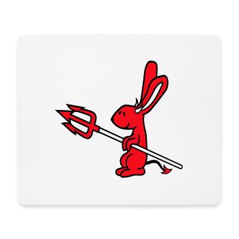 Bunny Devil Démon Mal Satan Enfer Trident Costume - Tapis de souris (format paysage) - blanc - Devant