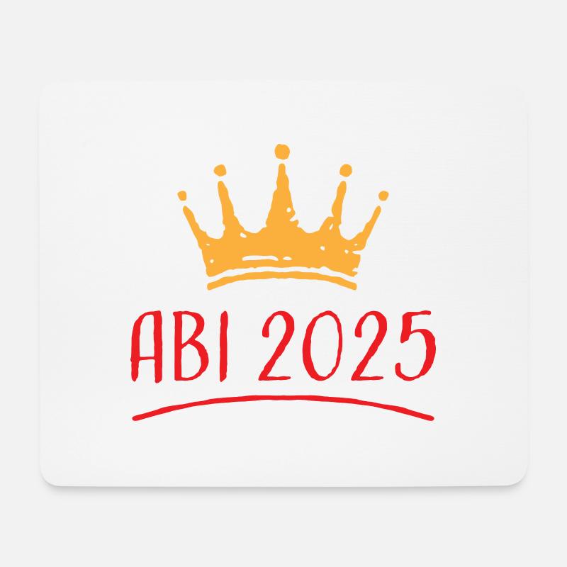 ABI 2025 crown red - Mousepad (Querformat) - Weiß