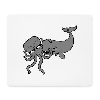 Octopus Whale 2 Combattre Monstre des profondeurs Monstre marin - Tapis de souris (format paysage) - blanc - Devant