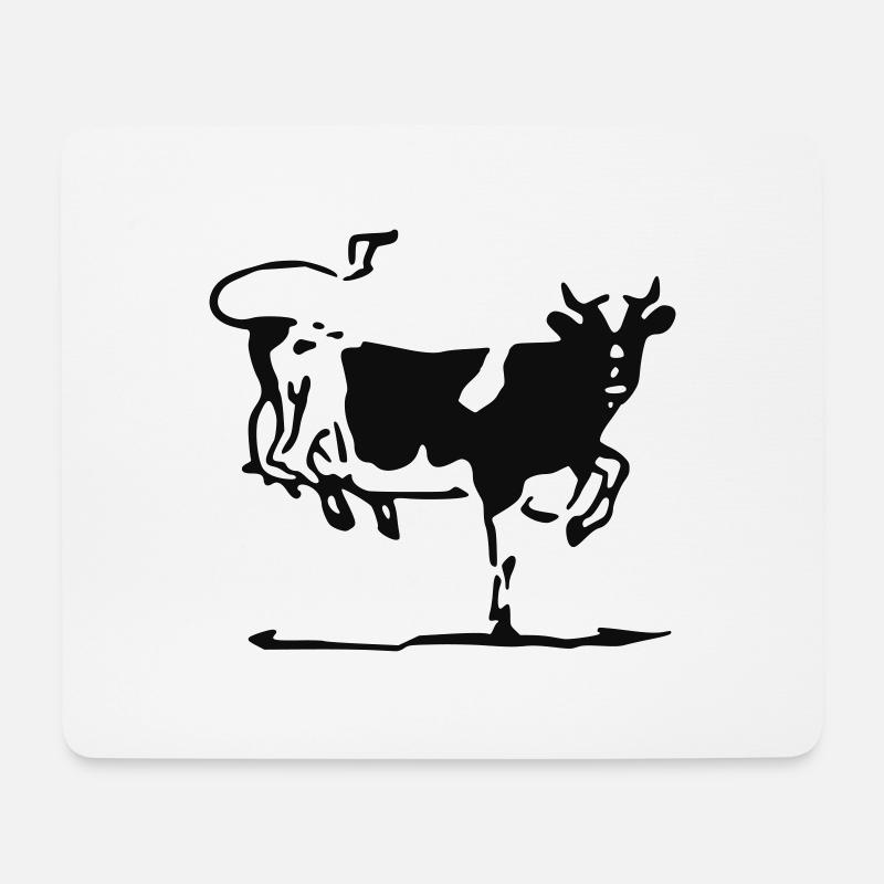 Kuh - Mousepad (Querformat) - Weiß