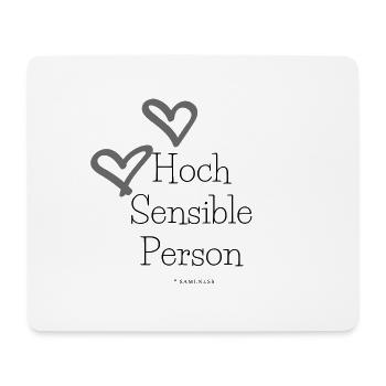 Hoch Sensible Person mit Herzen #HSP - Mousepad (Querformat) - Weiß - Vorne