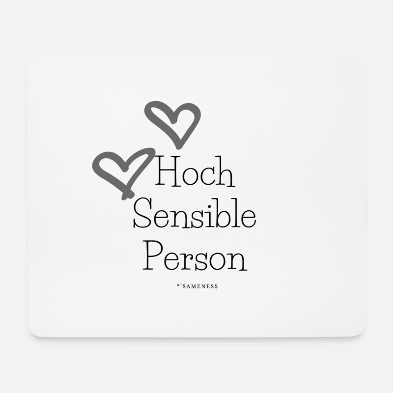 Hoch Sensible Person mit Herzen #HSP - Mousepad (Querformat) - Weiß