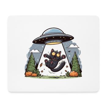 Katze UFO Abduction Halloween Space Aliens Lustig - Mousepad (Querformat) - Weiß - Vorne