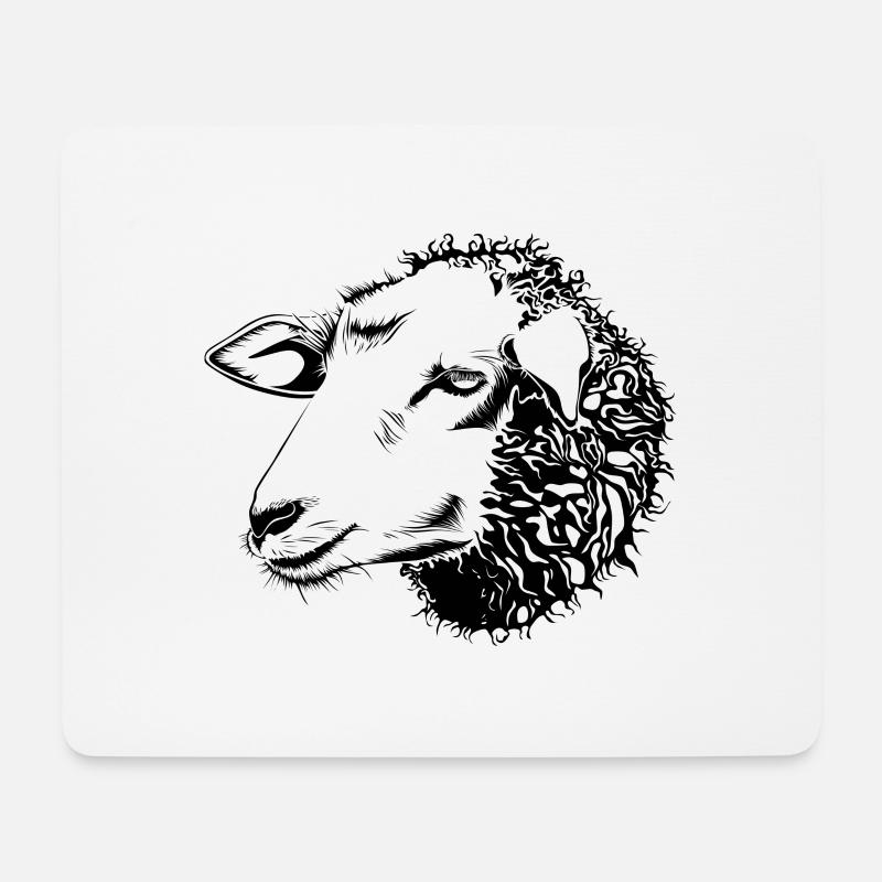 sheep37 - Mousepad (Querformat) - Weiß