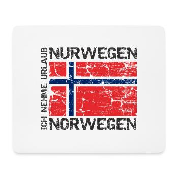 Ich nehme Urlaub Nurwegen Norwegen Flagge - Mousepad (Querformat) - Weiß - Vorne