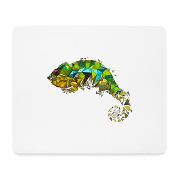 Chameleon | Low Poly - Mouse Pad (horizontal) - white - Front