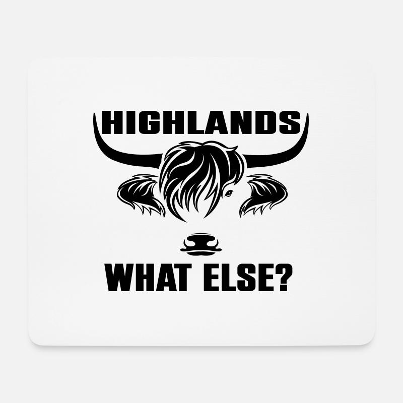 Highlands was sonst - robuste Highland Rinder - Mousepad (Querformat) - Weiß