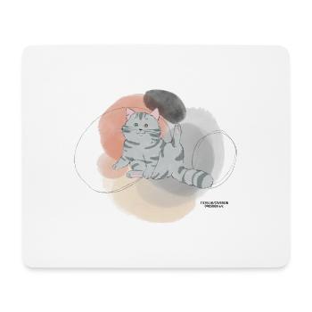 🐾 Grau getigerte Katze🐱 - Mousepad (Querformat) - Weiß - Vorne