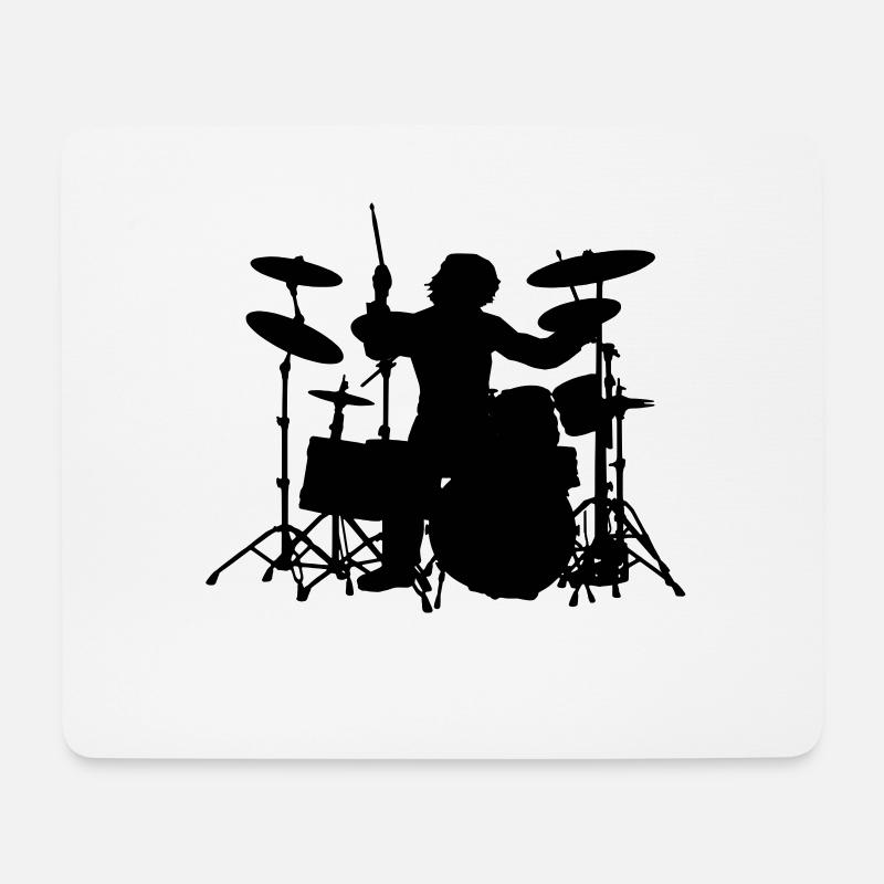Drumset - Mousepad (Querformat) - Weiß