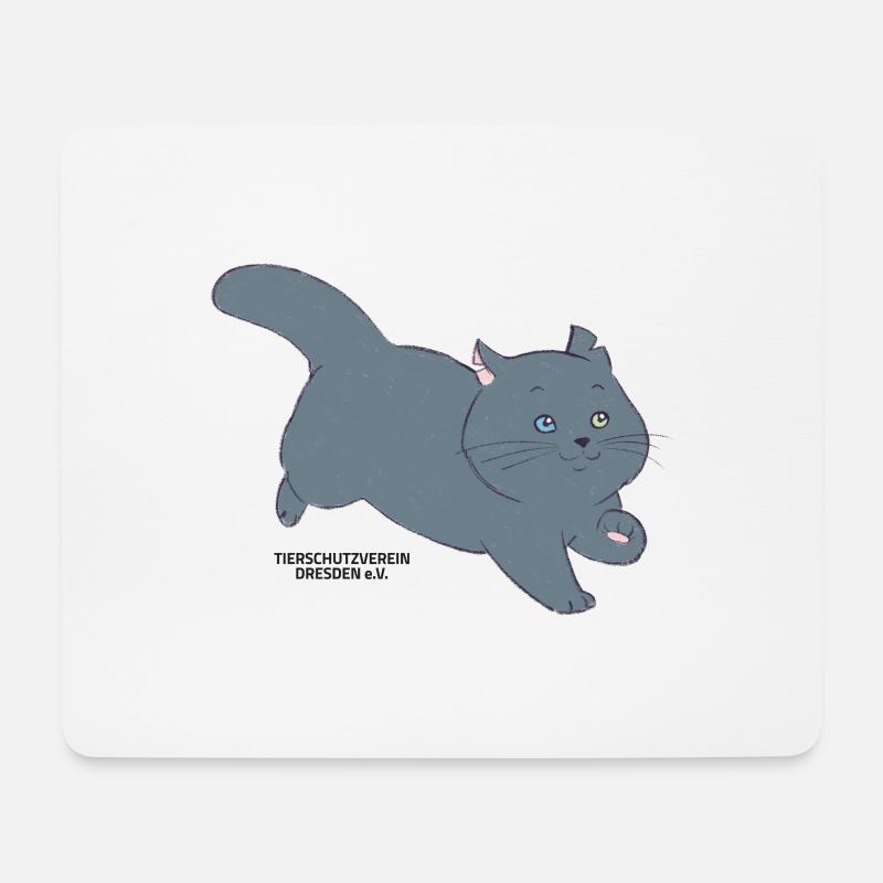 🐾 Schwarze Katze 🐈‍⬛ - Mousepad (Querformat) - Weiß