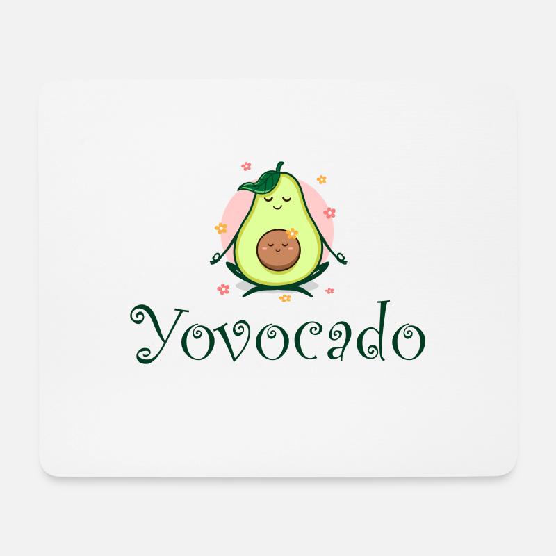 Yovocado Avocado Yoga Mutter Kind Schwangerschaft - Mousepad (Querformat) - Weiß
