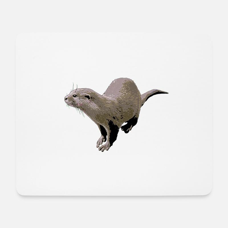 Otter - Mousepad (Querformat) - Weiß