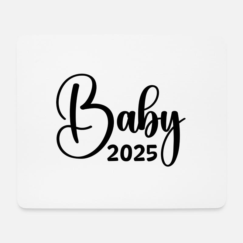 Baby 2025 Geburt 2025 Schwangerschaft 2025 - Mousepad (Querformat) - Weiß