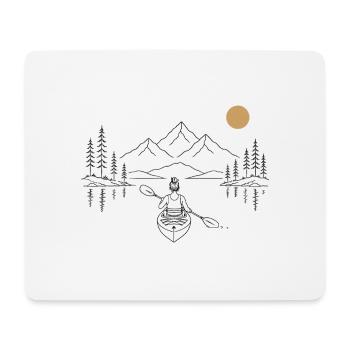 Kayak sur le lac - Tapis de souris (format paysage) - blanc - Devant