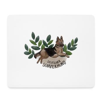 Deutscher Schäferhund Botanika - Mousepad (Querformat) - Weiß - Vorne