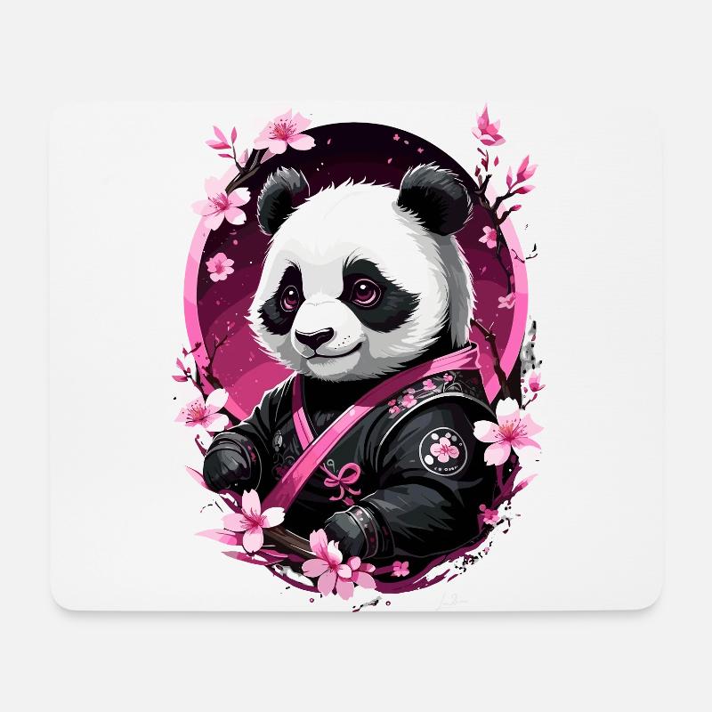 Panda japan pink asia - Mouse Pad (horizontal) - white