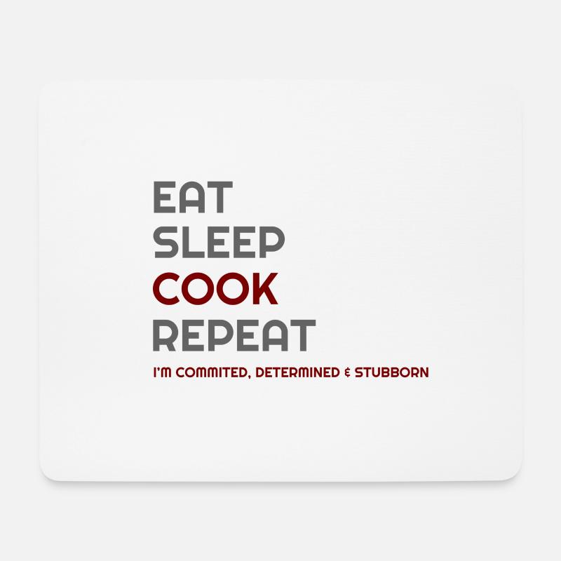 Ich liebe Kochen, Cook Eat Sleep Cook Repeat, - Mousepad (Querformat) - Weiß