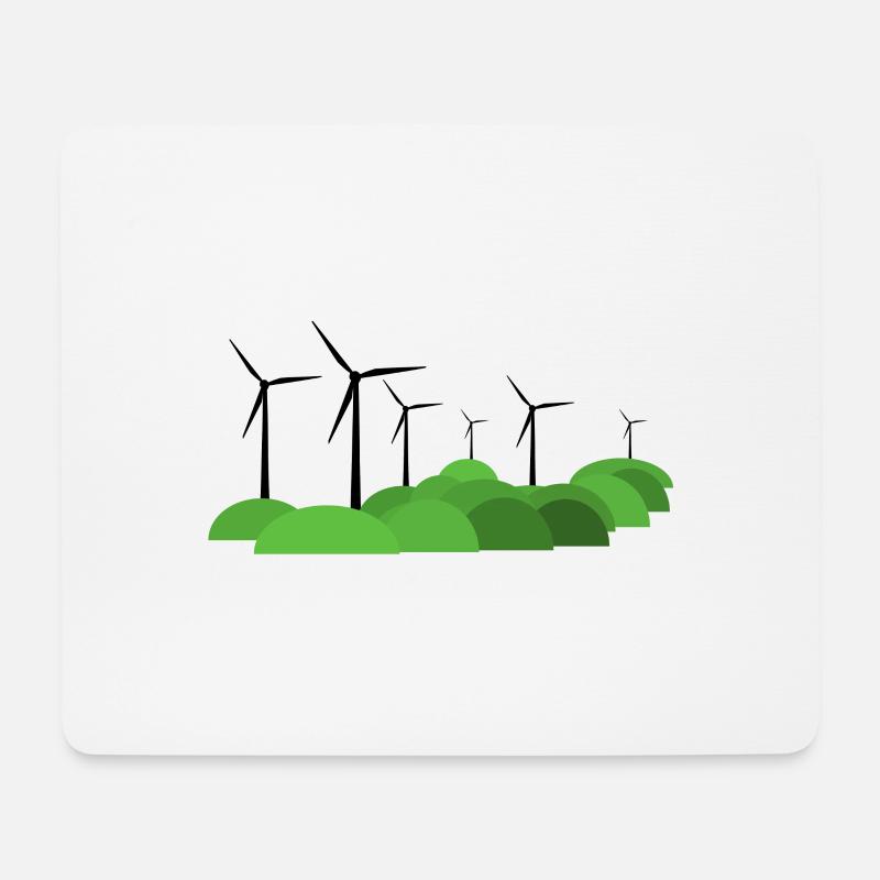 Windrad - Mousepad (Querformat) - Weiß