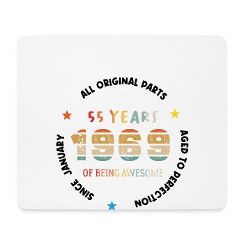 Awesome seit Januar 1969 Jahrgang 55 Jahre Geburtstag - Mousepad (Querformat) - Weiß - Vorne