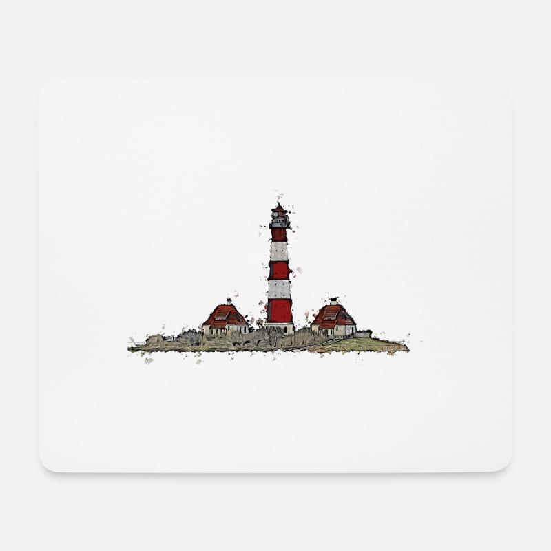 The Westerhever lighthouse with a difference - Mouse Pad (horizontal) - white