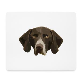 German Shorthaired Pointer Portrait, Dog Portrait - Mouse Pad (horizontal) - white - Front