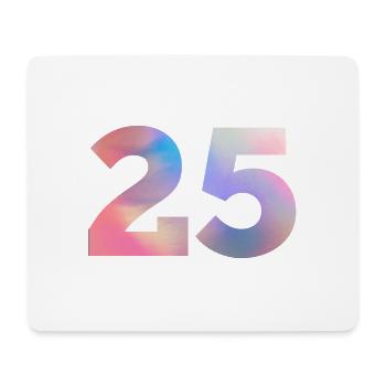 Colorful Number 25 - Mouse Pad (horizontal) - white - Front