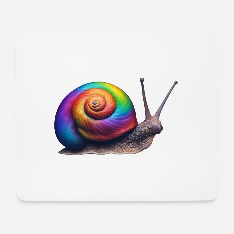 Bunte Schnecke 1 - Mousepad (Querformat) - Weiß