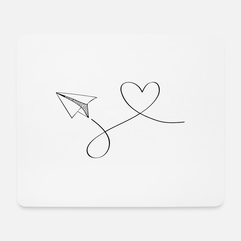 Papierflieger Liebe Reisen - Mousepad (Querformat) - Weiß