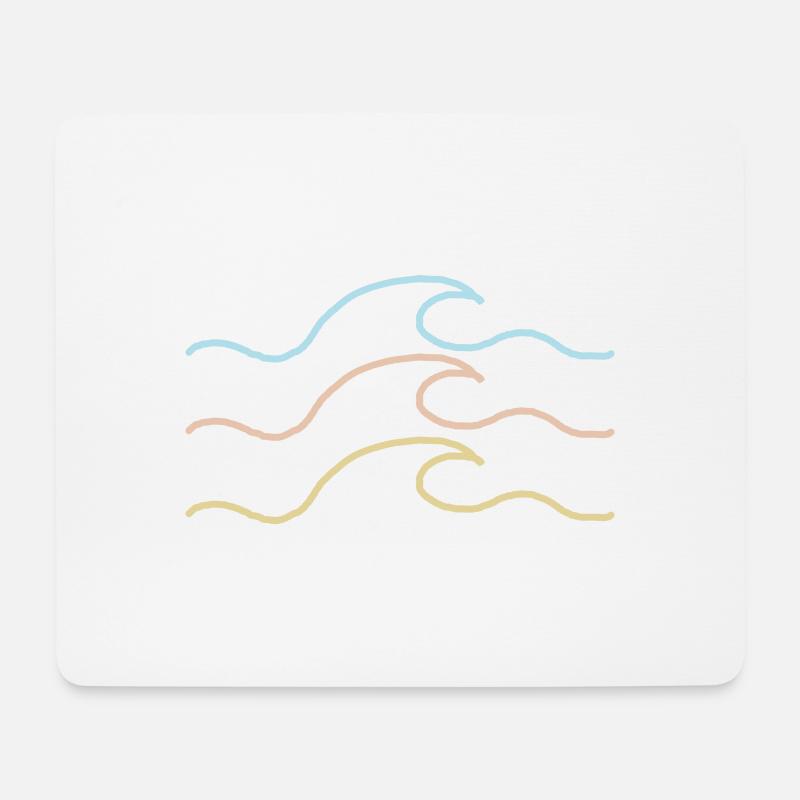 Welle - Mousepad (Querformat) - Weiß