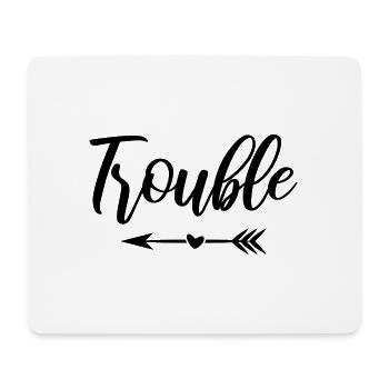 Zwillinge Zwillingsspruch Double Trouble - schwarz - Mousepad (Querformat) - Weiß - Vorne