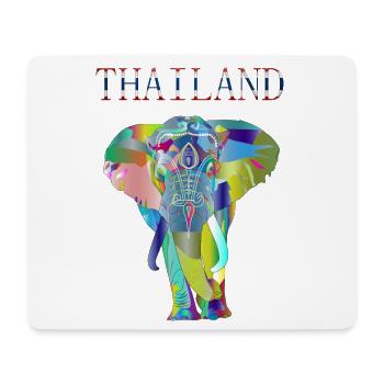 IDÉE CADEAU ÉLÉPHANT DE THAÏLANDE - Tapis de souris (format paysage) - blanc - Devant