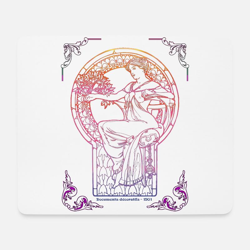 Alfons Mucha - Mousepad (Querformat) - Weiß