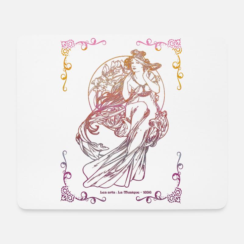 Alfons Mucha - Mousepad (Querformat) - Weiß