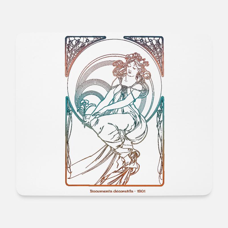 Alfons Mucha - Mousepad (Querformat) - Weiß