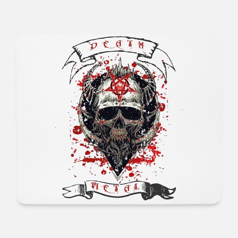 Death Metal Heavy Rock Music - Mousepad (Querformat) - Weiß